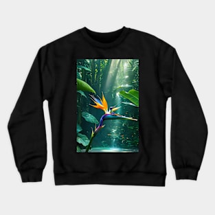 Tropical bird of paradise flower Crewneck Sweatshirt